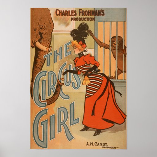 La fille de cirque - éléphant et singe de alimenta posters
