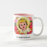 La fille mignonne de la fleur., un ange vous sauve mugs