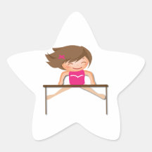 La fille personnalisée de GYMNASTIQUE barre des ca Autocollant