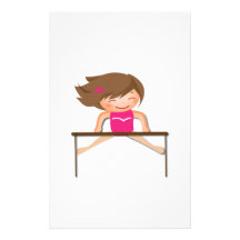 La fille personnalisée de GYMNASTIQUE barre des ca Papiers À Lettres