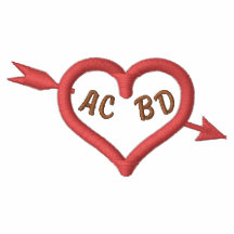 La flèche du cupidon par le coeur polos avec broderie