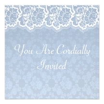 La fleur bleue argentée fleurit mariage invitation personnalisable