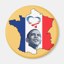 La France aime Obama Aimant Pour Réfrigérateur
