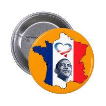 La France aime Obama Badges