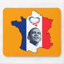 La France aime Obama Tapis De Souris
