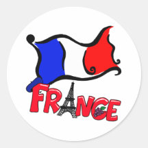 La France avec des produits de drapeau Autocollants Ronds