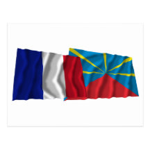 La France et drapeaux de ondulation proposés de Ré Cartes Postales