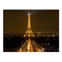 La France, Paris. Vue de nuit de Tour Eiffel Cartes Postales