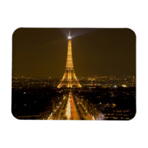 La France, Paris. Vue de nuit de Tour Eiffel Magnet Souple