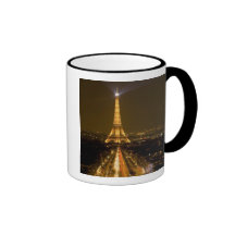 La France, Paris. Vue de nuit de Tour Eiffel Tasse À Café