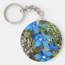 La gentiane bleue fleurit le keychain porte-clefs