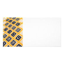 La géométrie mexicaine jaune et noire cartes de vœux avec photo