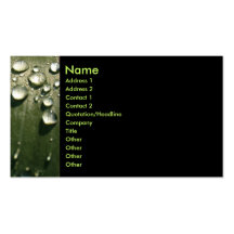 La goutte de pluie ombrage le carte de visite