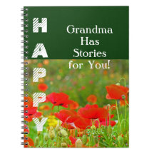 La grand-maman HEUREUSE de carnets a des histoires