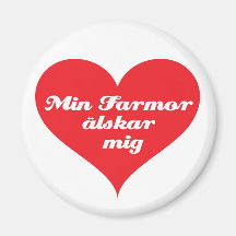 La grand-maman m'aime suédois magnets pour réfrigérateur