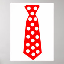 La grande cravate rouge et blanche de point de pol poster