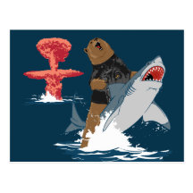 La grande évasion - cavalerie de requin d'ours carte postale
