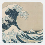 La grande vague de Kanagawa Autocollant Carré