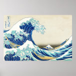 La grande vague outre du rivage de l'affiche de Ka