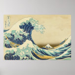 La grande vague outre du rivage de l'affiche de Ka