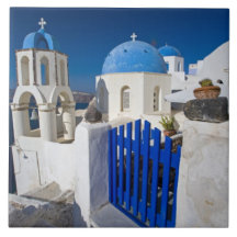 La Grèce et l'île grecque de la ville de Santorini Carreau En Céramique