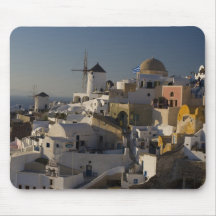 La Grèce et l'île grecque de la ville de Santorini Tapis De Souris