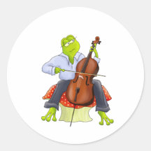 La grenouille joue le violoncelle autocollants