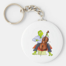 La grenouille joue le violoncelle porte-clefs