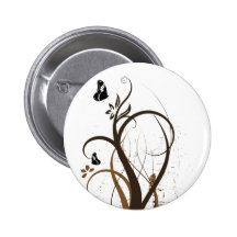 La grunge tourbillonne 2 papillons Brown Badges Avec Agrafe