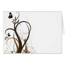 La grunge tourbillonne 2 papillons Brown Carte