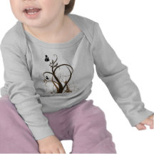 La grunge tourbillonne 2 papillons Brown T-shirt