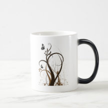 La grunge tourbillonne 2 papillons Brown Tasse À Café