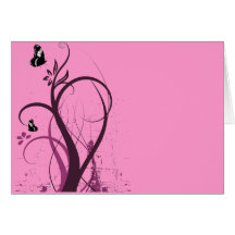 La grunge tourbillonne rose de 2 papillons carte