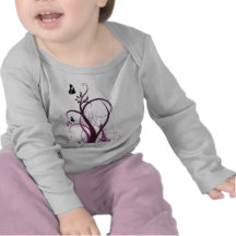 La grunge tourbillonne rose de 2 papillons t-shirt
