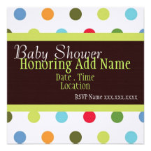 La hanche pointille l'invitation unisexe de baby s