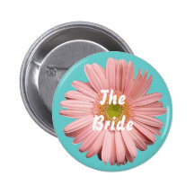 La jeune mariée, bouton rose de gerbera badges