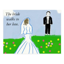 La jeune mariée marche amour de toher carte postale