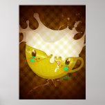 La Leche "tasse jaune d'AMO de Yo de lait " Posters