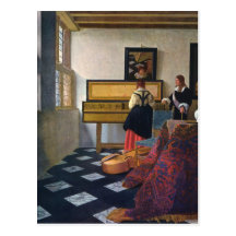 La leçon de musique de Johannes Vermeer (circa1663 Cartes Postales