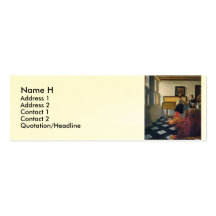 La leçon de musique de Johannes Vermeer (circa1663 Cartes De Visite Personnelles