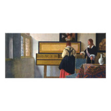 La leçon de musique de Johannes Vermeer (circa1663 Motif Pour Double Carte