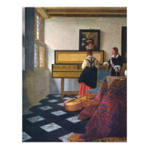 La leçon de musique de Johannes Vermeer (circa1663 Invitation Personnalisée