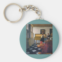 La leçon de musique de Johannes Vermeer (circa1663 Porte-clef