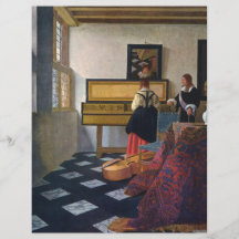 La leçon de musique de Johannes Vermeer (circa1663 Prospectus Personnalisés
