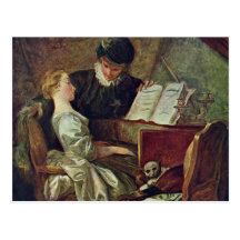 La leçon de musique, par Fragonard, Jean Honoré (m Cartes Postales
