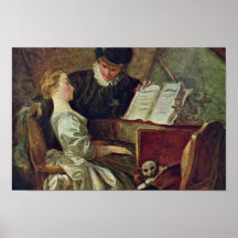 La leçon de musique, par Fragonard, Jean Honoré (m Posters