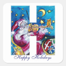 LA LETTRE DE NOËL H/A INSPIRÉ LE MONOGRAMME DE PÈR STICKER CARRÉ