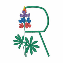 La lettre R fleurit la chemise brodée par monogram Polos Brodés