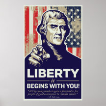 La liberté de Jefferson commence par vous la copie Posters