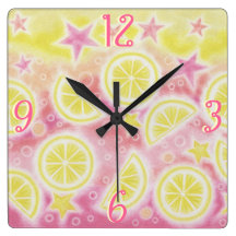 La limonade rose "numérote" le carré d'horloge